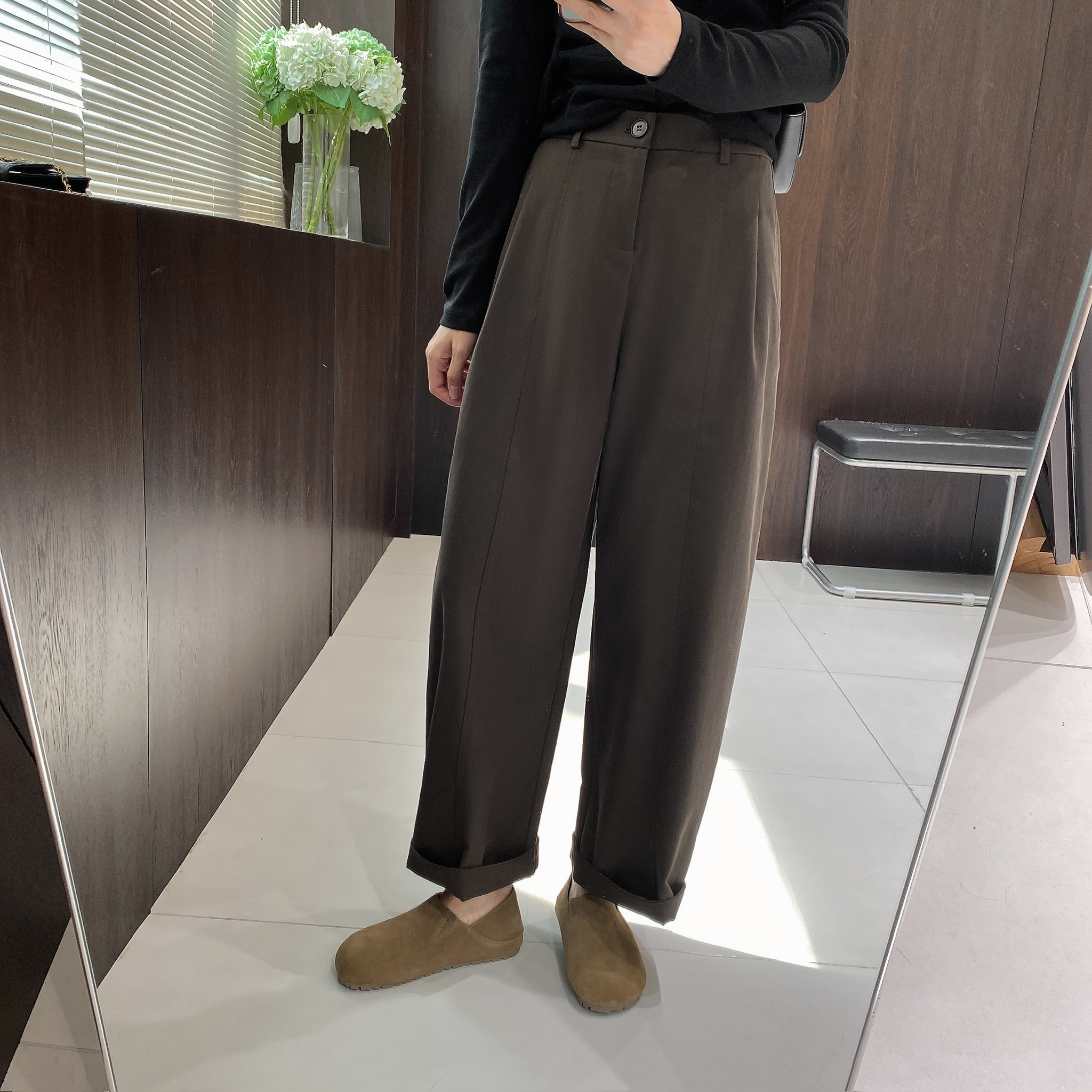 IMFLY金小金自制女装 莱赛尔休闲裤DYK2803早秋琥珀流光女士裤子