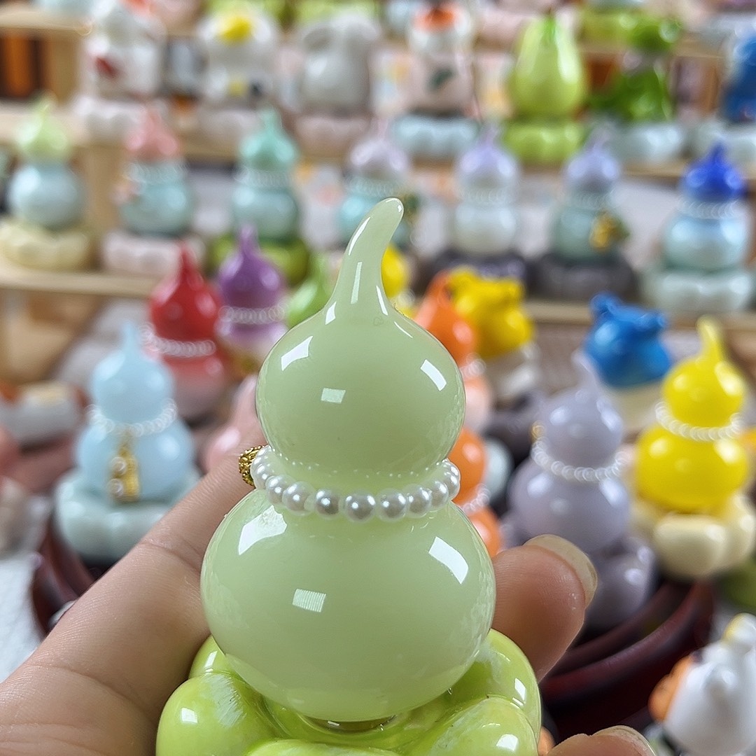 陶景德镇陶瓷底座转转绿色