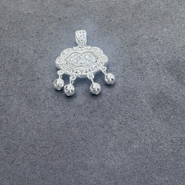 吊坠足银 3170-足银时来运转锁吊坠一个不带链23*24mm