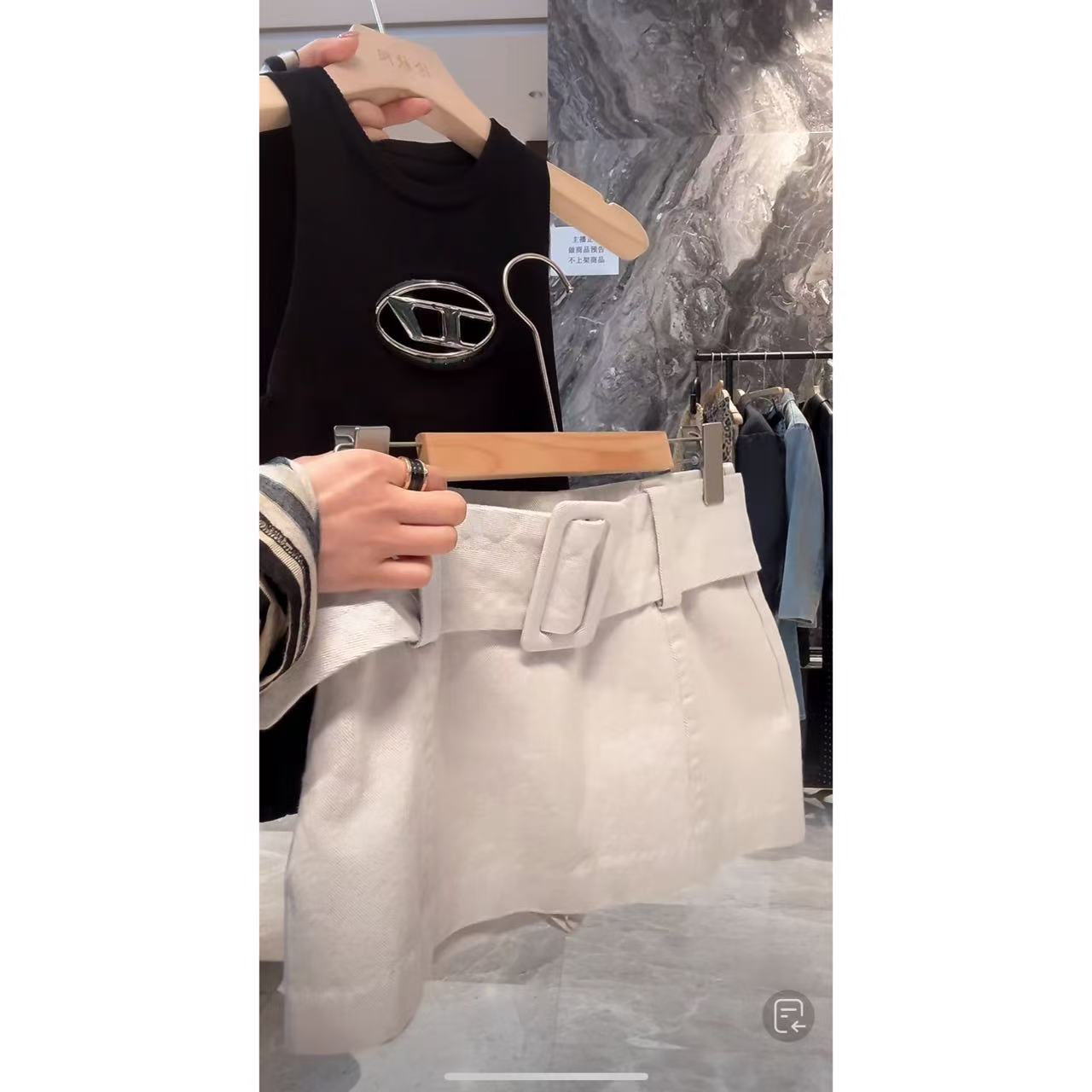 徐秋阳 高阶短裙  春夏新款百搭时尚休闲显瘦显白短裤MC0062