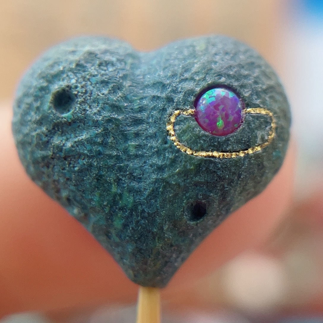 绿松石18K金镶嵌珠宝奇石