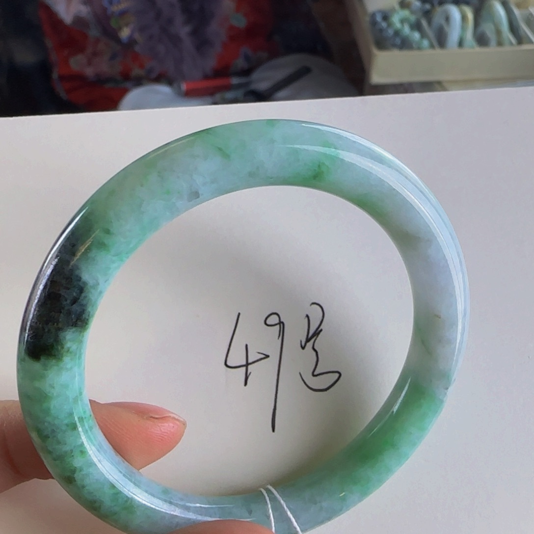 翡翠手镯未镶嵌老坑53.6圈