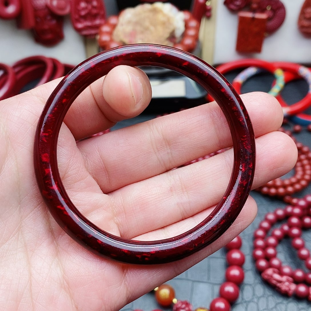 天然辰砂紫金砂葡萄彩58圈口