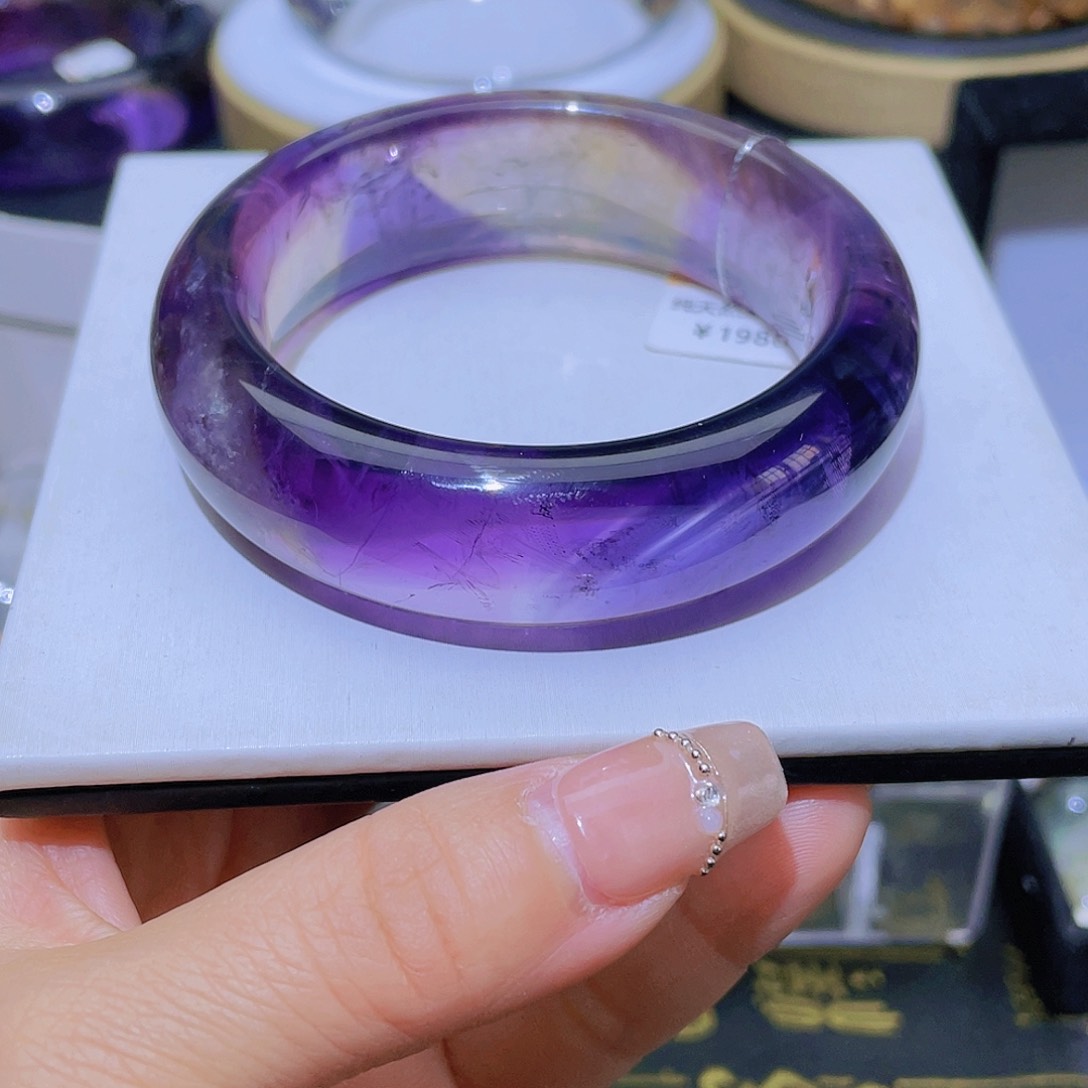 水晶手镯未镶嵌天然紫水晶52