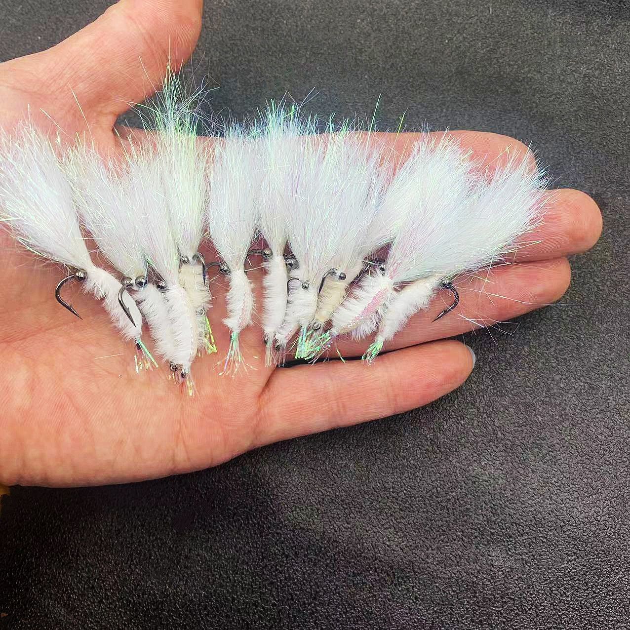 冰丝虾路亚假饵飞蝇钩银甲幻彩专钓翘嘴青稍生饵