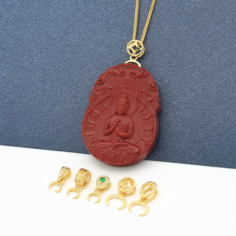 925银银制品 5mm孔间距牛鼻挂坠扣头左右孔对夹扣横向扣简约时尚