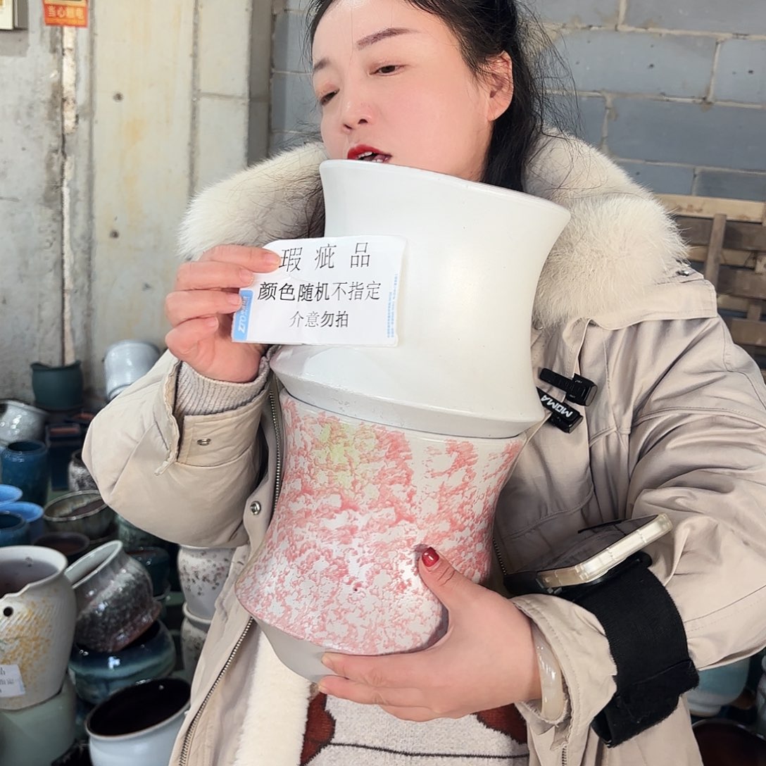 瑕疵两个高20/19红陶