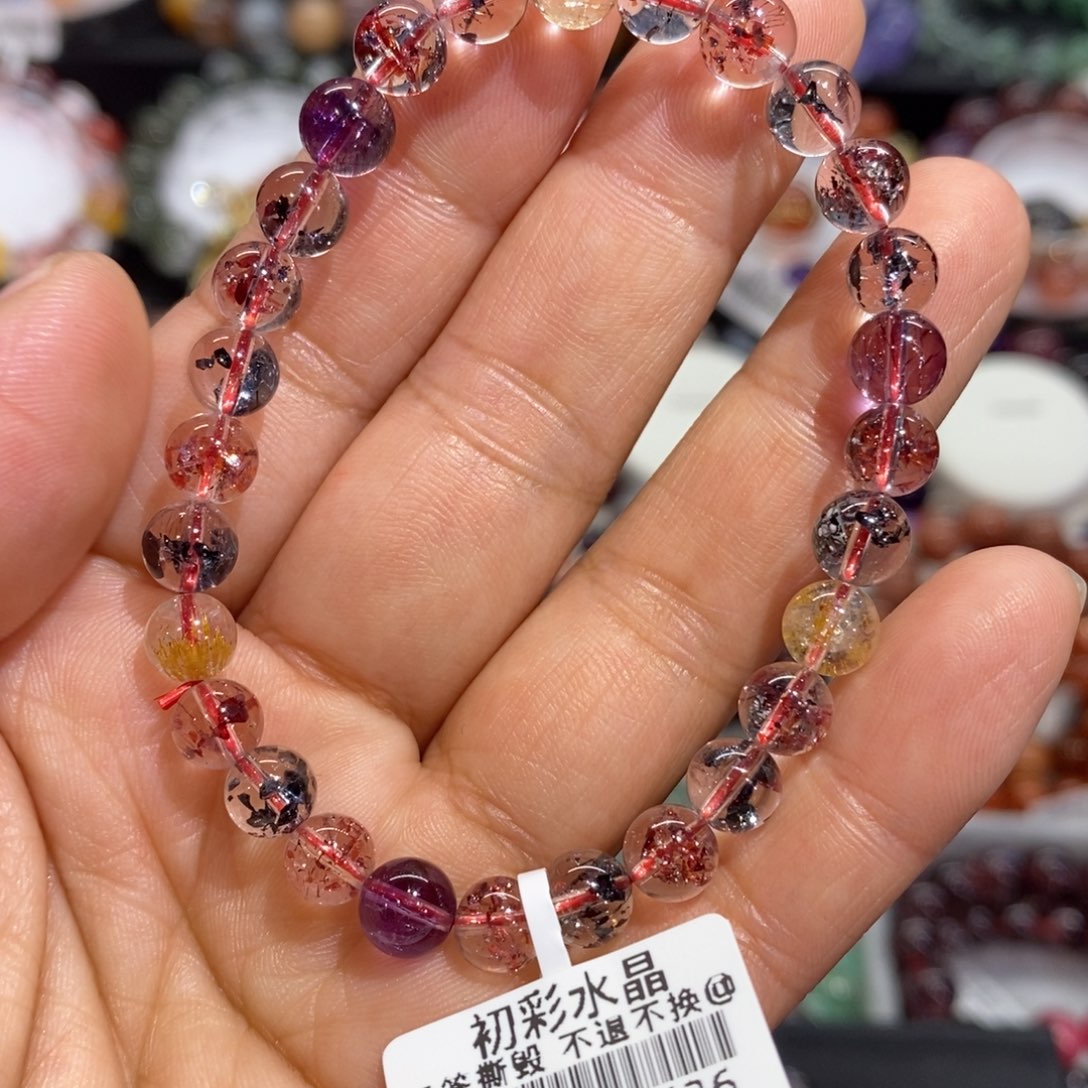 水晶手串未镶嵌彩毒液超七