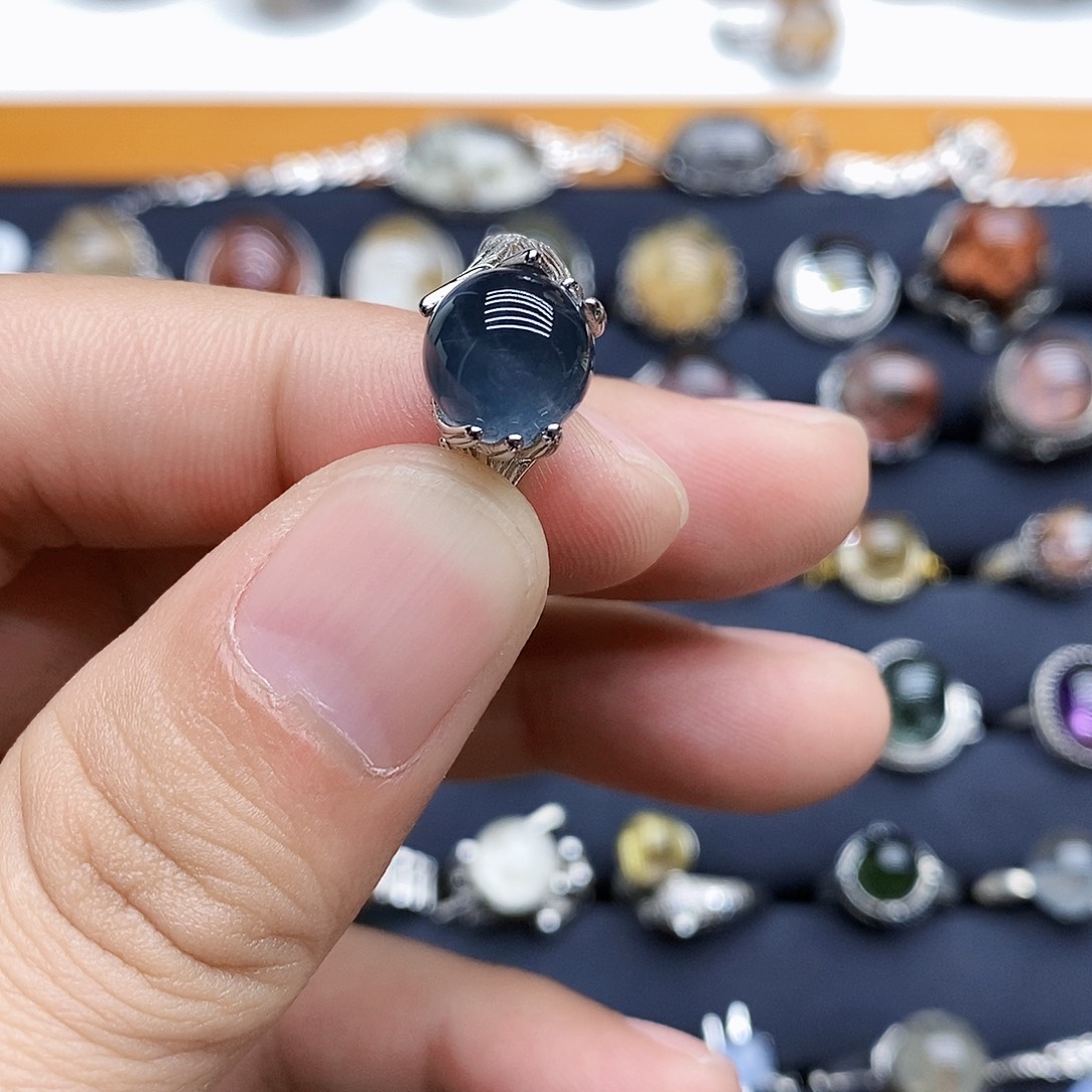 水晶戒指银S925镶嵌小**～天然水晶戒指