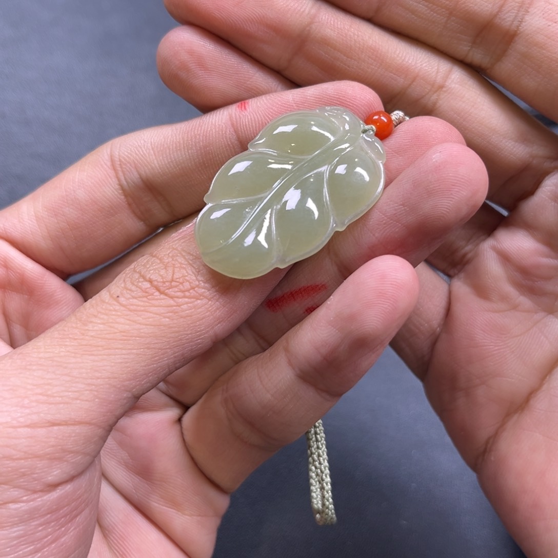 和田玉颈饰未镶嵌多样性手工钢板料树叶