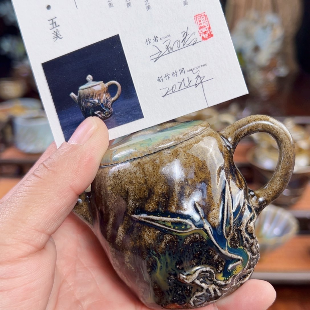 杯杨老师手捏柴烧壶特价