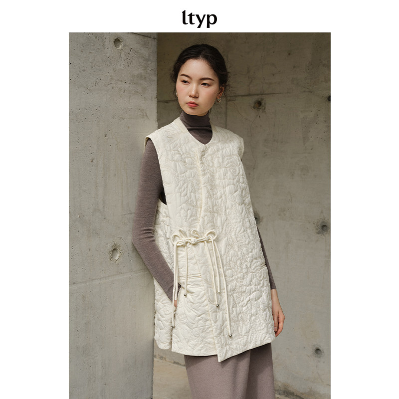 ltyp 12.2 肌理绣花新中式夹棉马甲 独特背心外套女春H141254194
