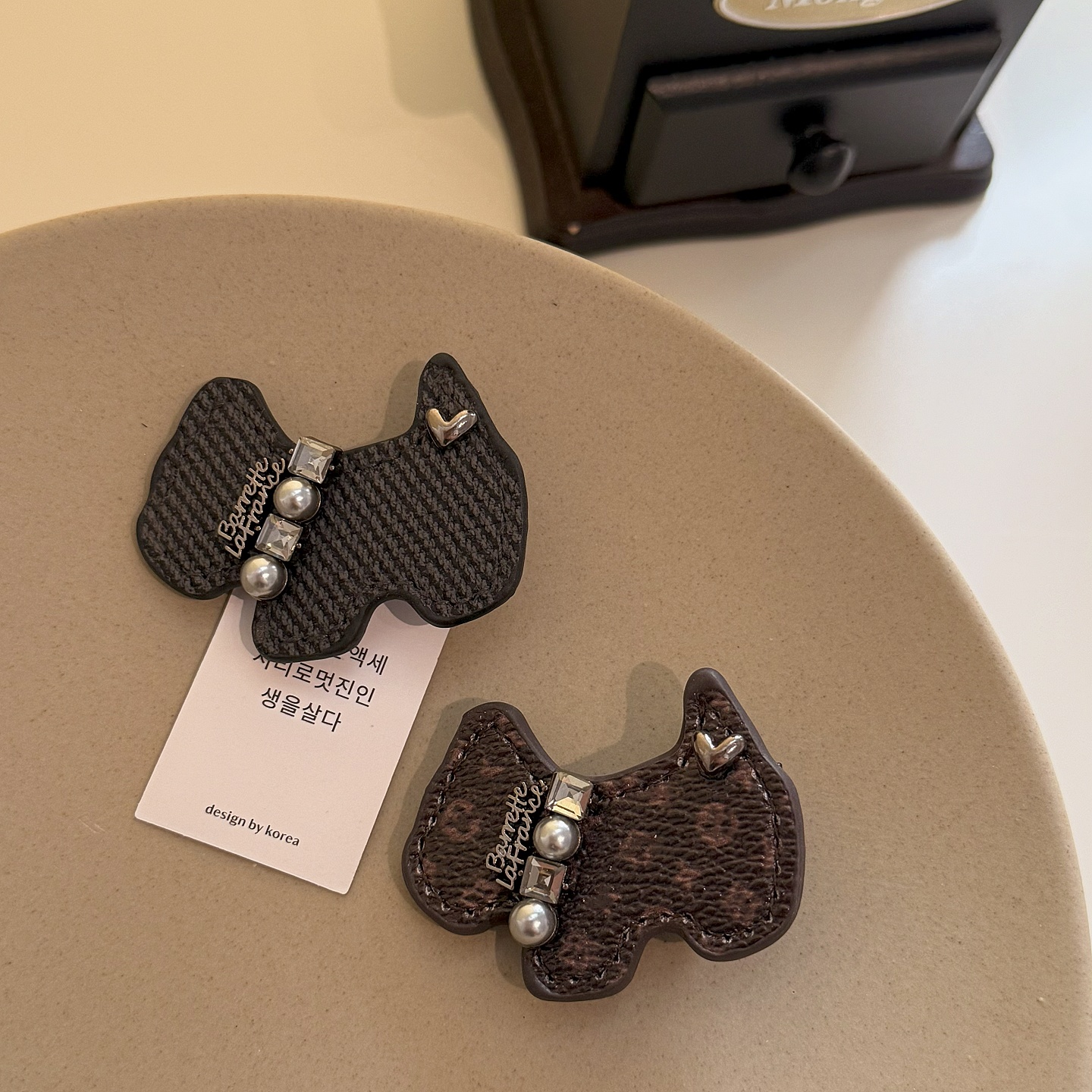 jioli/椒莉可爱卡通小狗镶钻发夹韩系发卡少女心刘海碎发夹子边夹