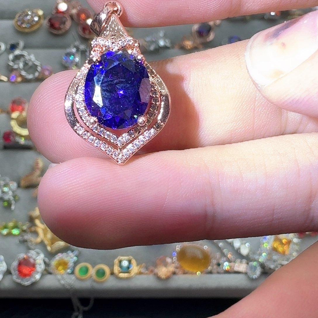 托帕石戒指银S925镶嵌