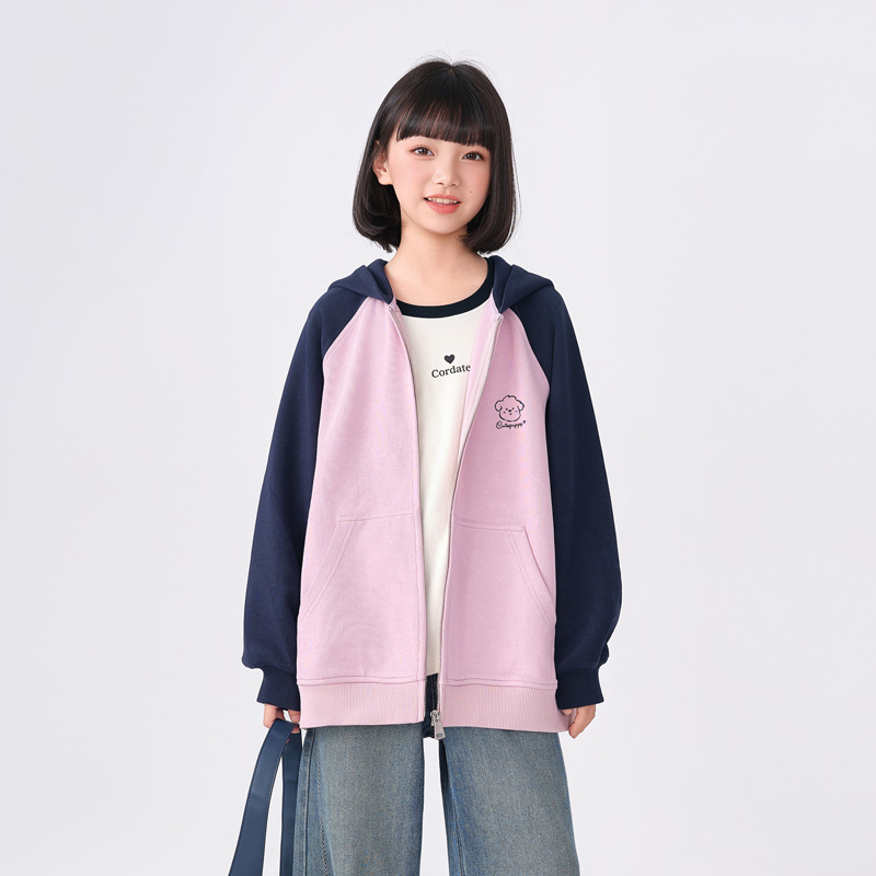 2225女童早秋撞色外套儿童2025新款春秋款中大童洋气时髦休闲开衫