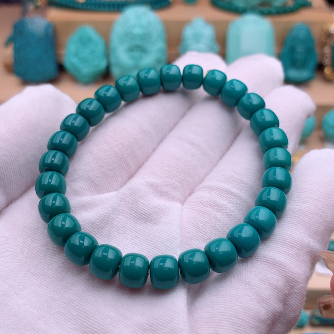 绿松石珠宝奇石未镶嵌8mm