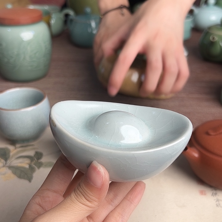 龙泉云间青瓷小米茶器