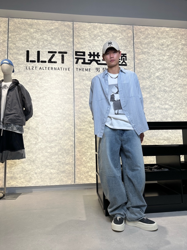 韩国进口透气条纹衬衫