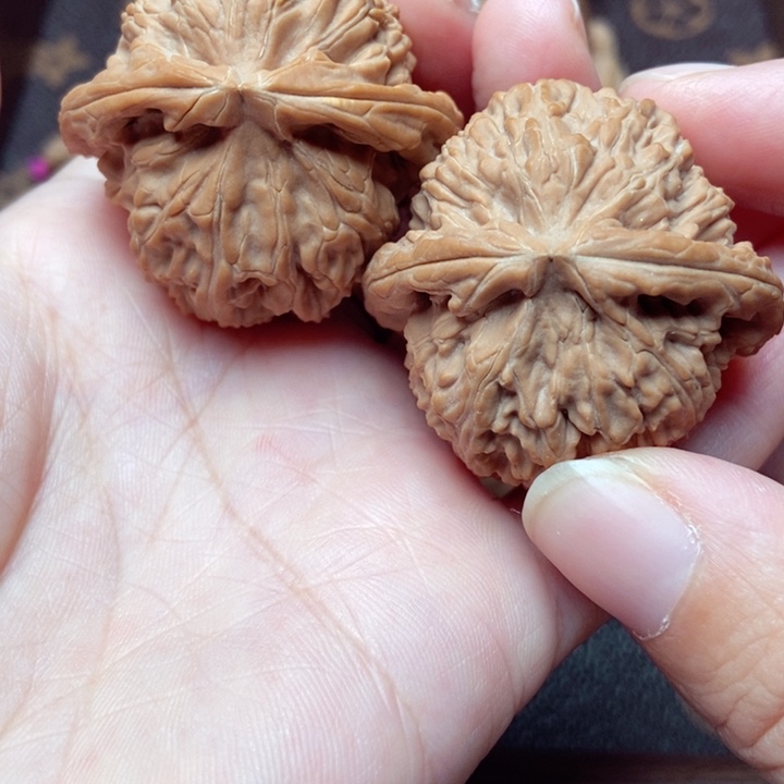 把件文玩核桃白狮子
