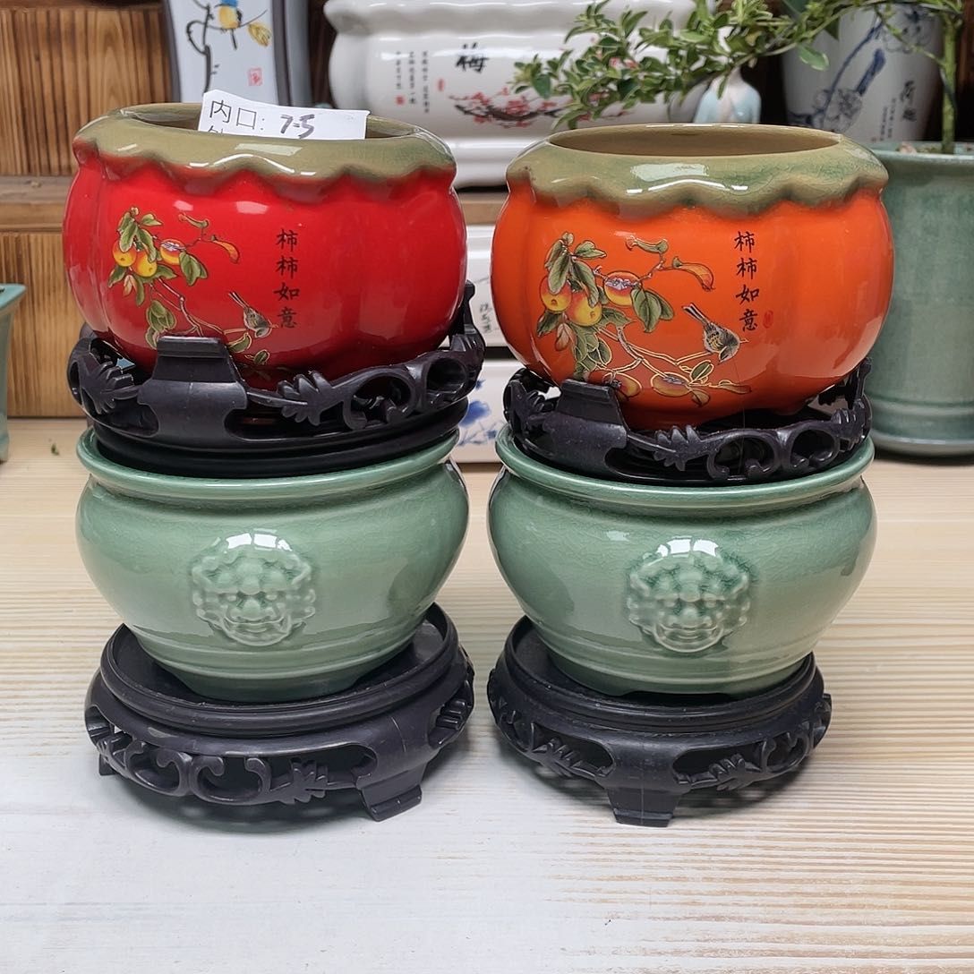 紫砂花盆陶瓷艺术花盆陶瓷