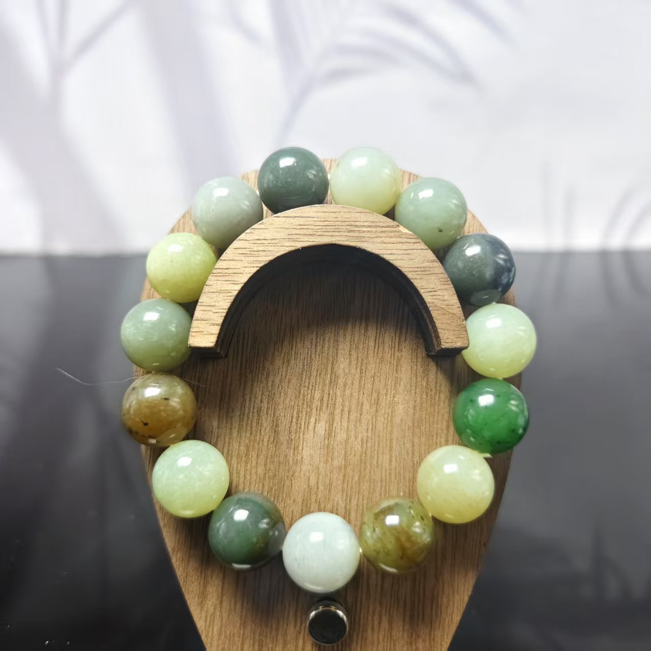 F和田玉多宝圆珠手串（卡14）0651