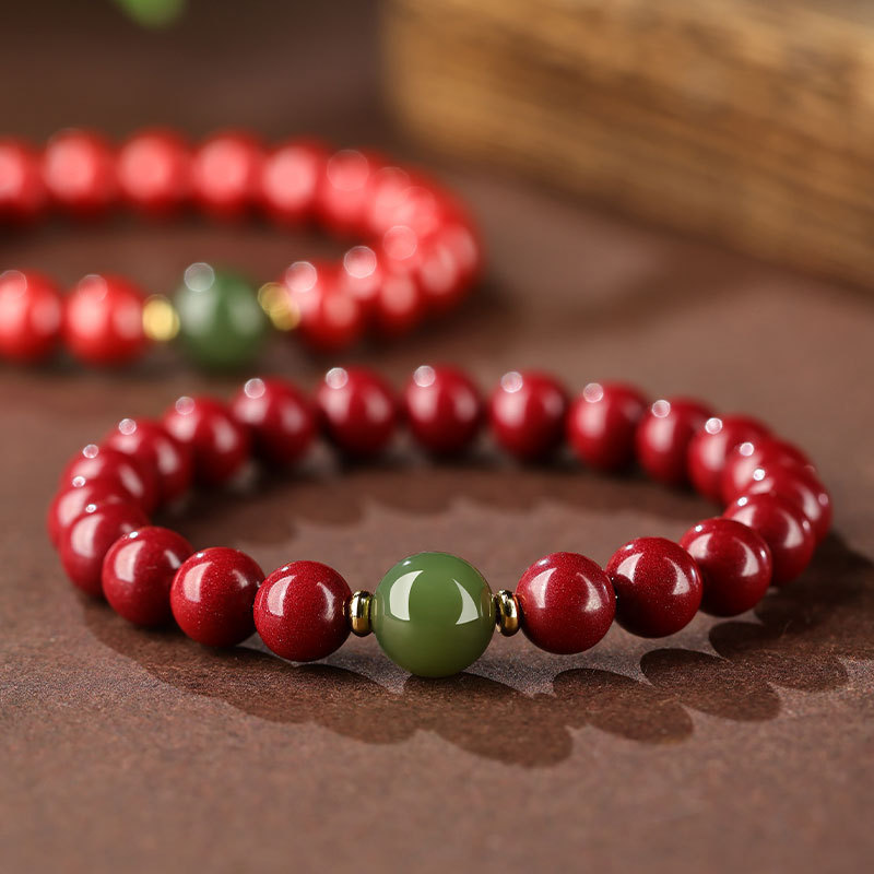 天然辰砂高含量正品朱砂手串送老婆妈妈礼物本命年转运珠手链高档