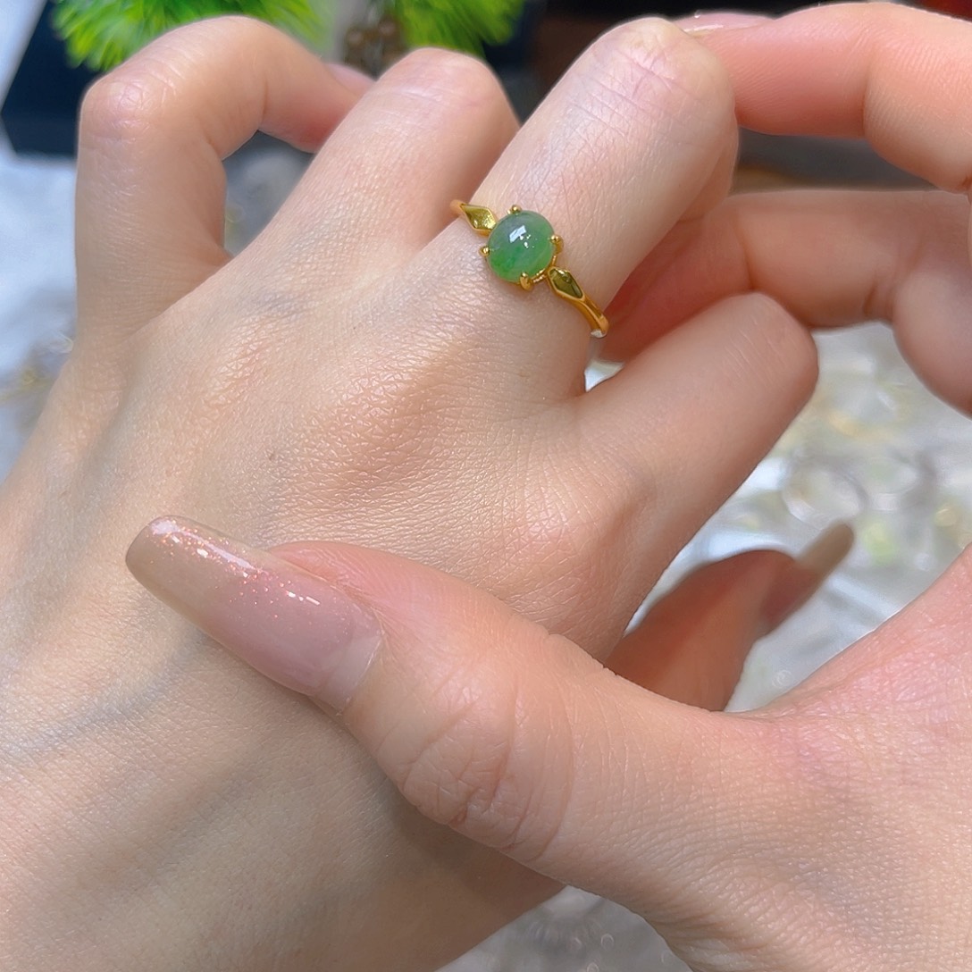 翡翠银S925镶嵌戒指