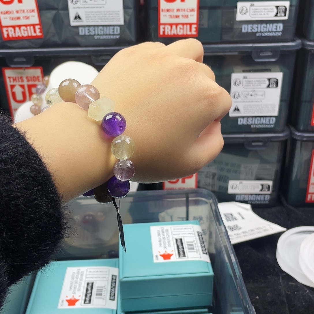 烟晶手链银S925镶嵌