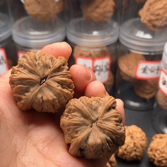 文玩核桃把件福*门红宝石38