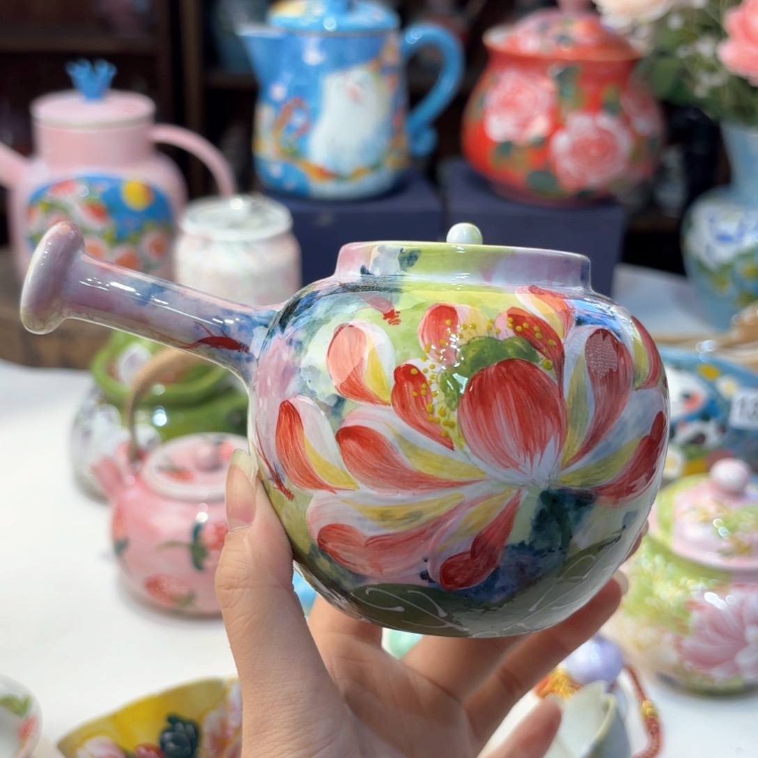 景德镇手绘高温釉下彩陶瓷茶具