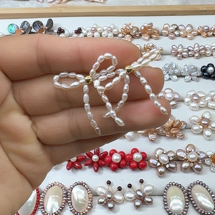 淡水珍珠耳饰银S925镶嵌