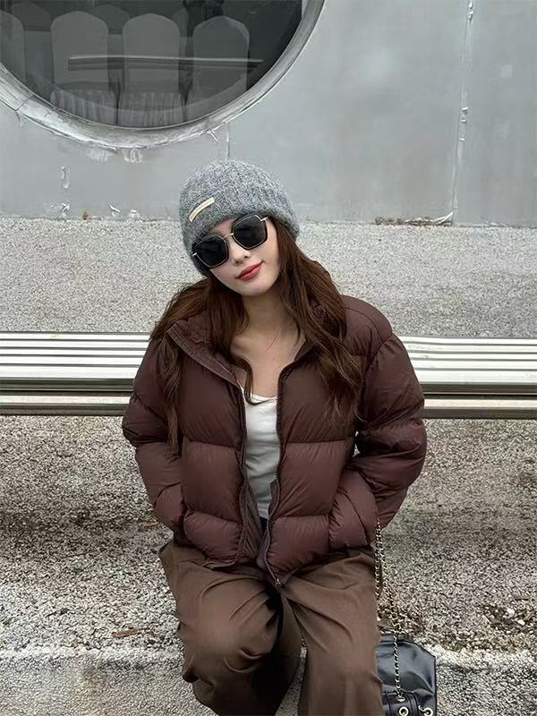 【肯豆羽绒服】肯豆款立领女款短款白鸭绒羽绒服爆款外套