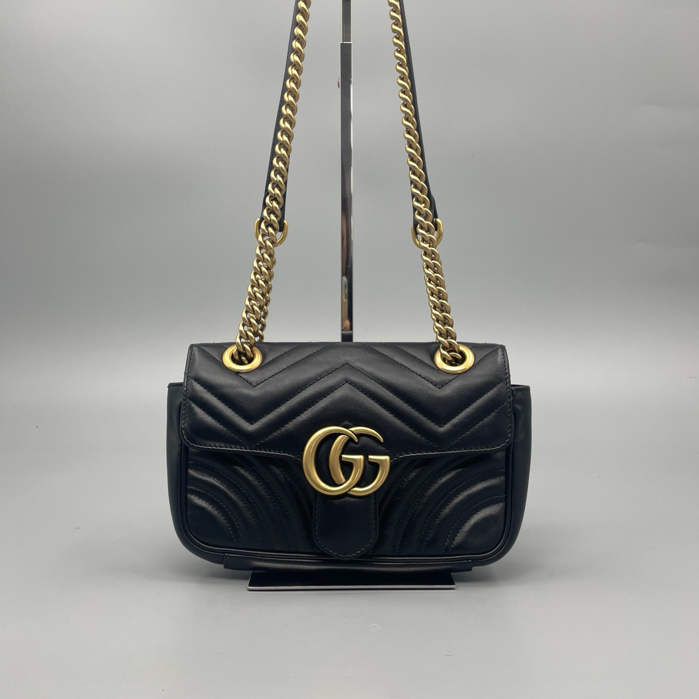 95新 GUCCI/古驰 黑金Marmont马蒙22黑标023 尺寸22*14 A3761