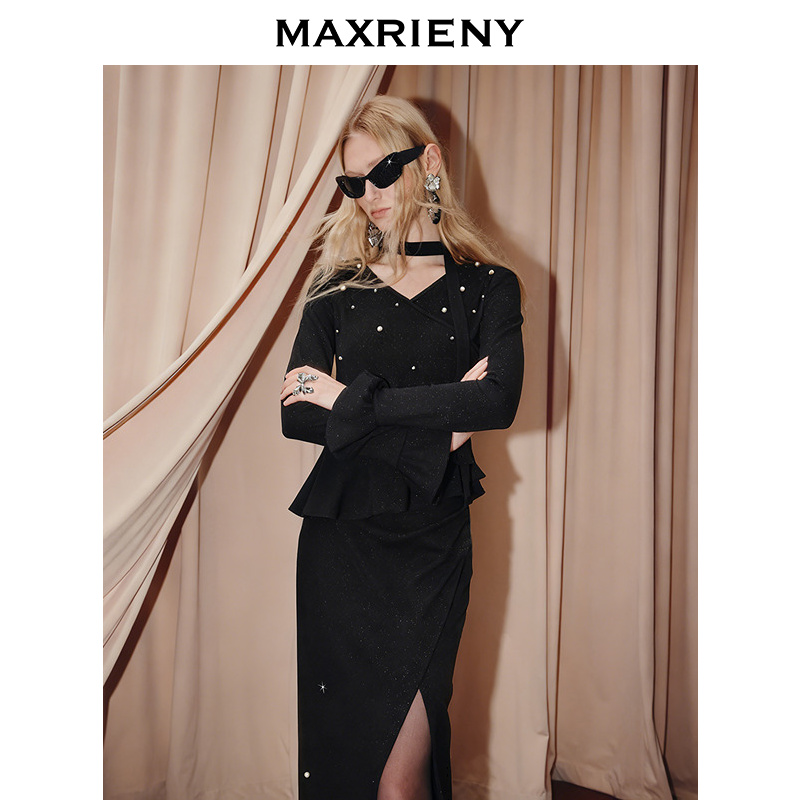MAXRIENY冬日千金感穿搭衬衫25冬款摩登复古气质修身长袖上衣女