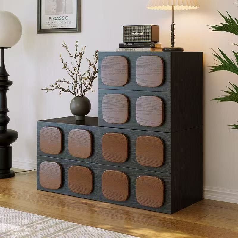 巧克力柜法式中古风高级感实木斗柜客厅餐边柜床头柜储物柜模块柜