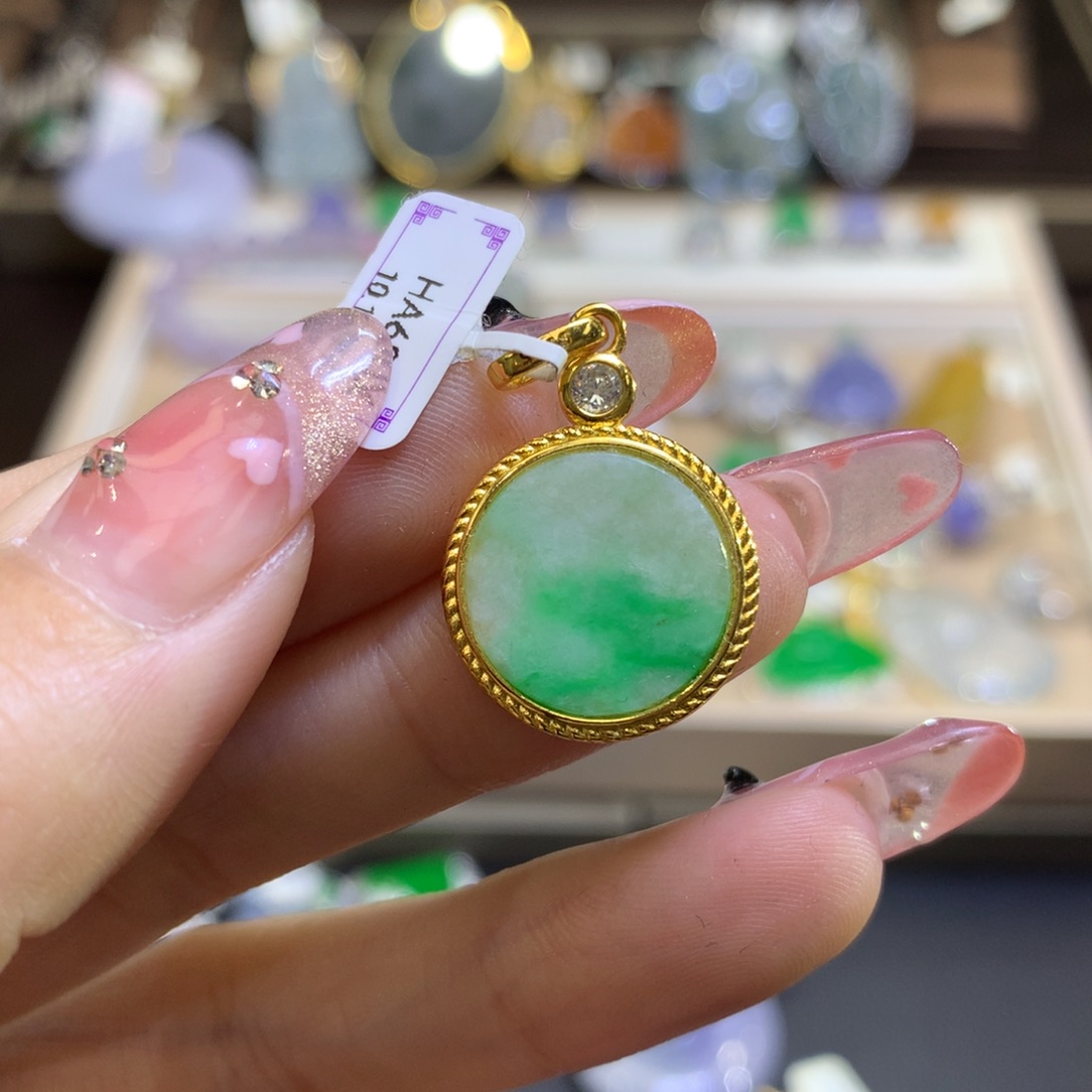 翡翠颈饰银S925镶嵌翡翠