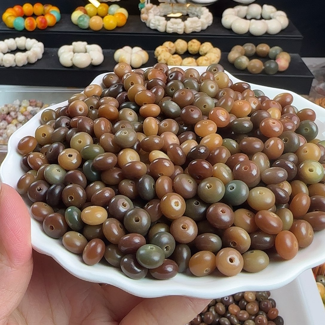 手串菩提根/象牙果微瑕卡9冰咖算盘300颗