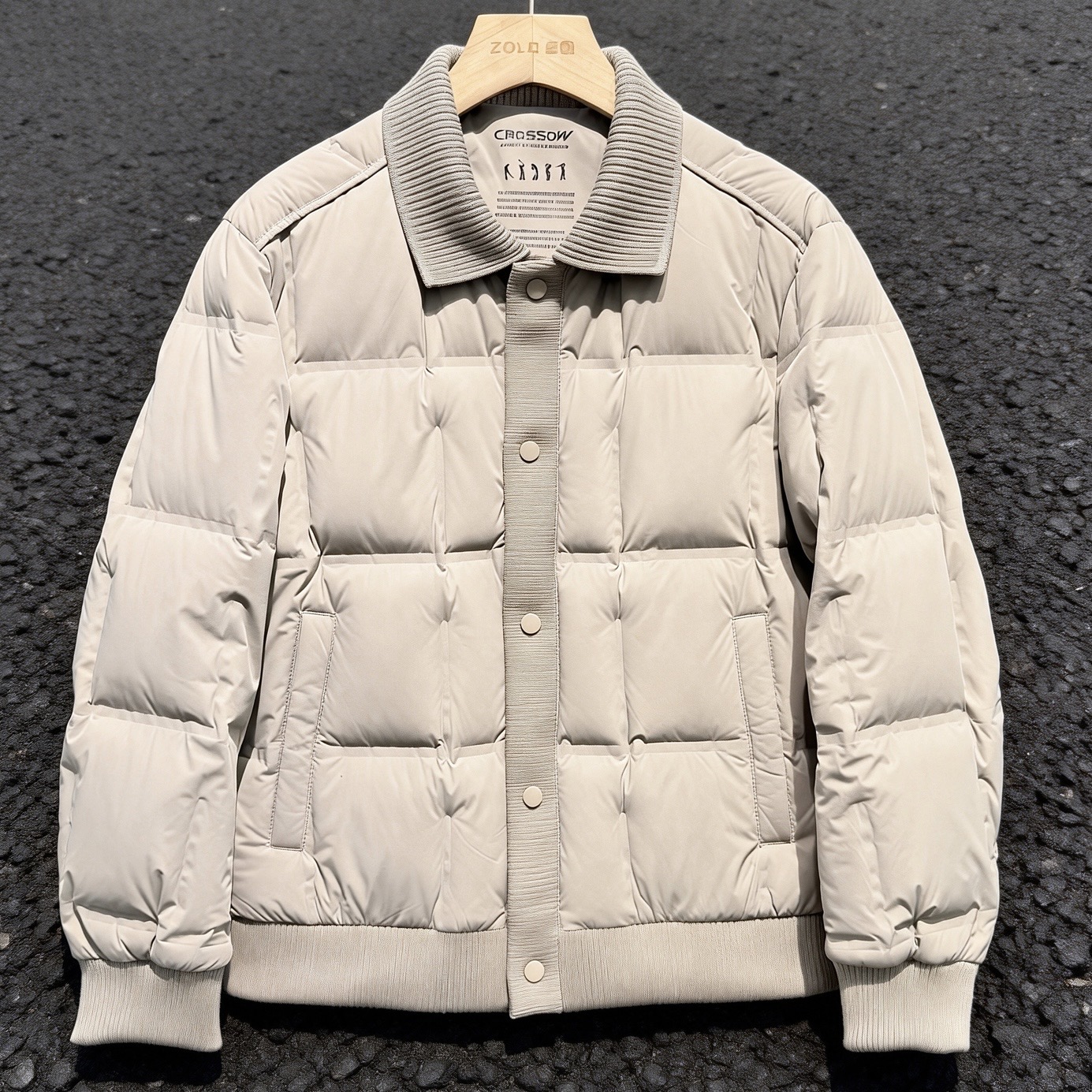 简欧高品质翻领90鸭绒男士修身时尚冬季加厚保暖简约羽绒服短款南