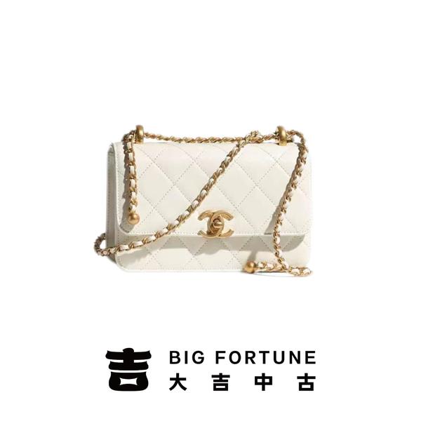 大吉中古/Chanel香奈儿24C白金双金珠19斜挎包
