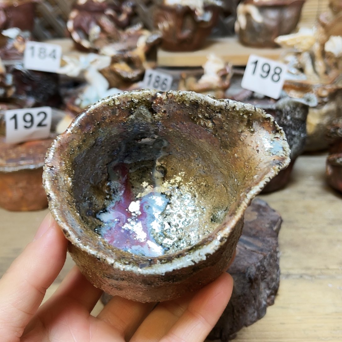 杯柴烧粗陶手捏公道杯