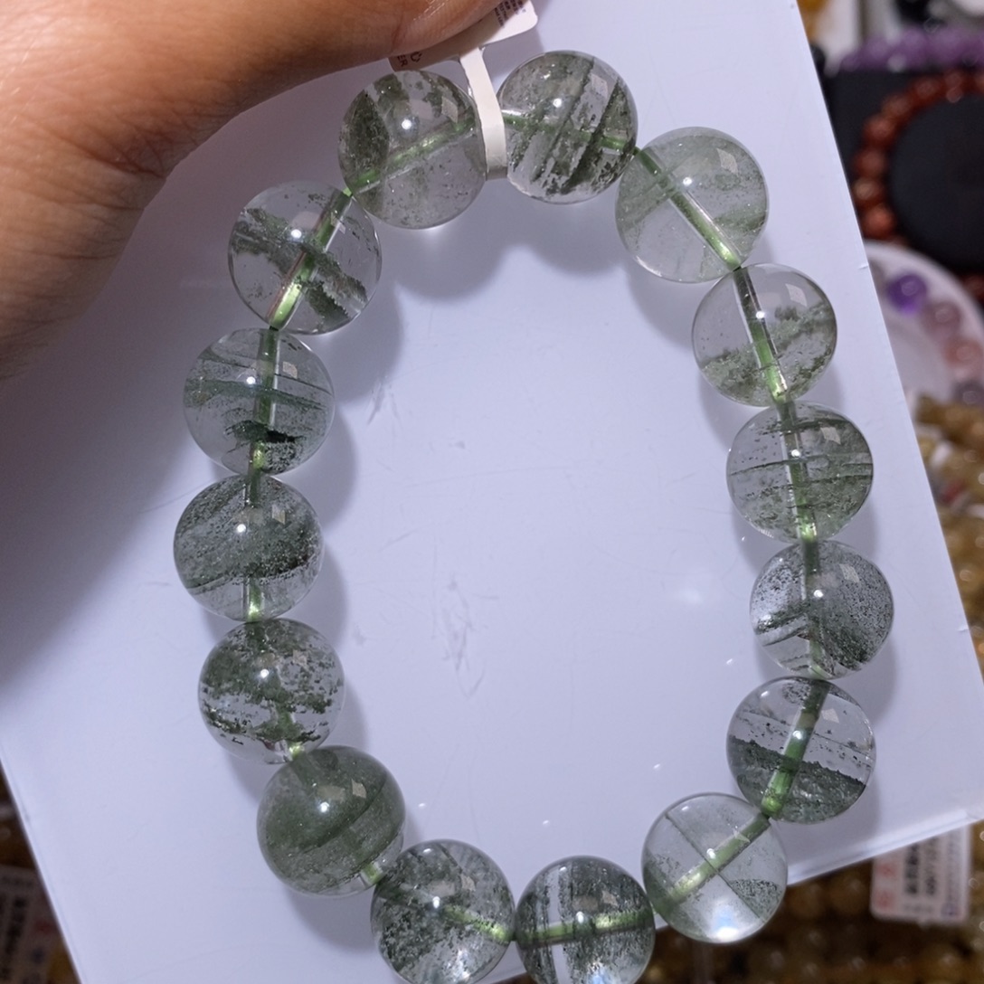【闪购商品】水晶手串未镶嵌巴西绿幽灵14.7mm