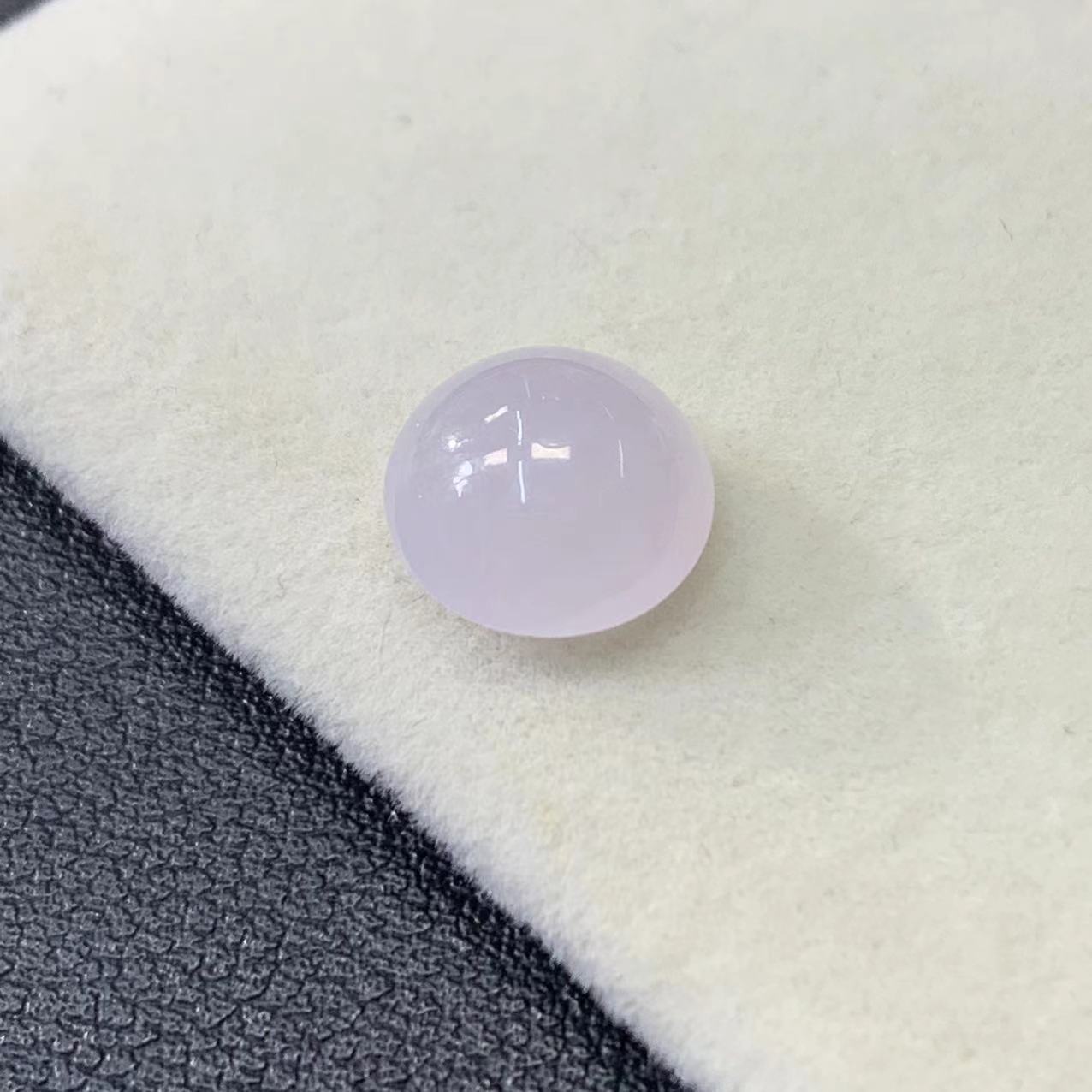 【金鑫】浅粉紫蛋面戒面裸石*胶润细腻蛋面裸石正缅甸翡翠A货