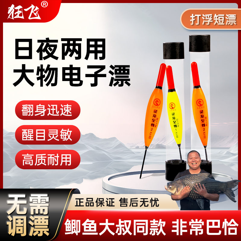 鲫鱼大叔同款小短漂鲢鳙专用鱼漂日夜两用浮漂大物漂翻身快夜光漂