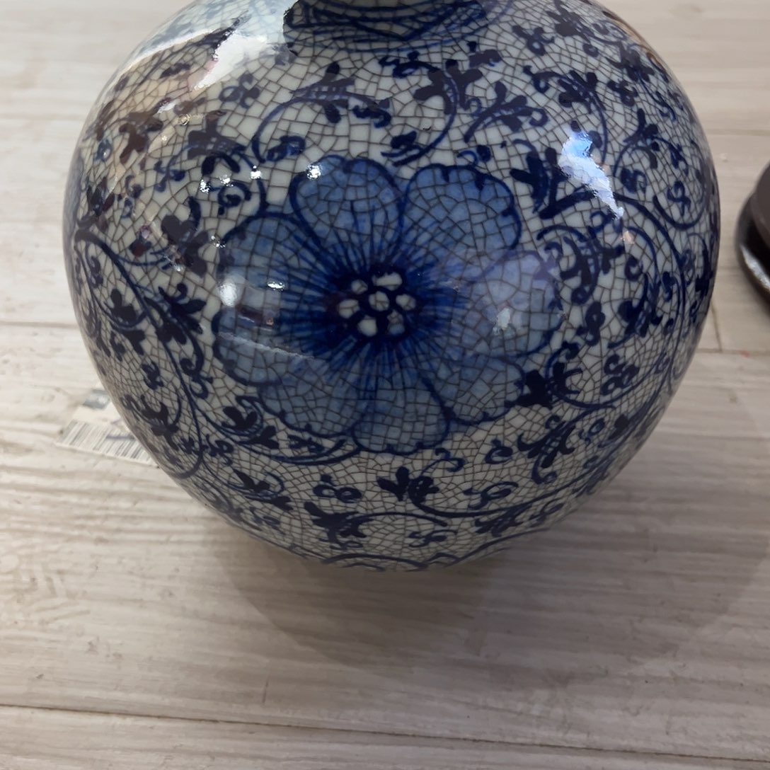 芳***草摆件陶23cm开片石榴瓶