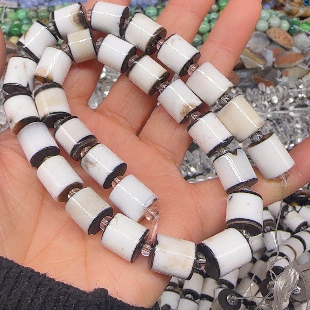 玛瑙/玉髓合金珠宝半成品西亚桶珠10mm一条