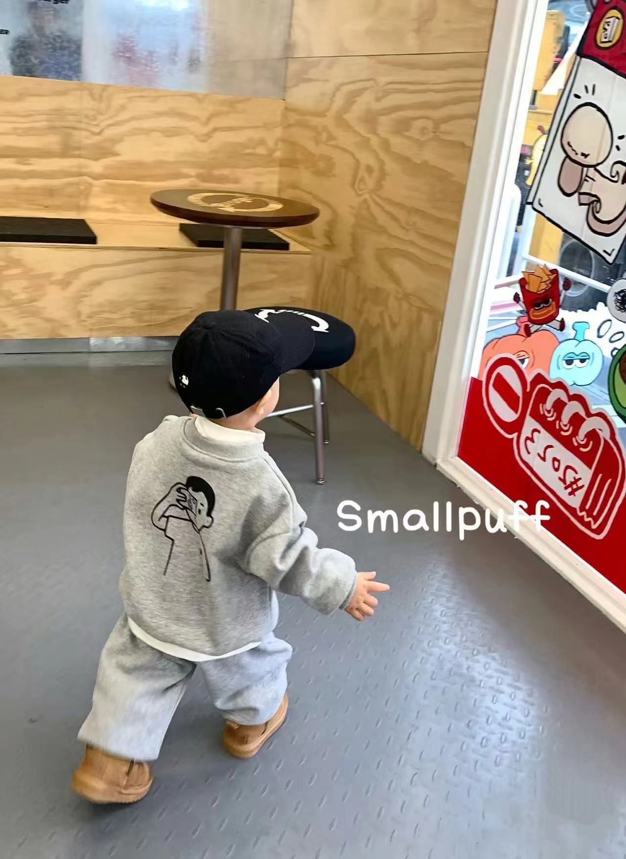 Smallpuff.小泡芙新款秋冬韩系卫衣套装