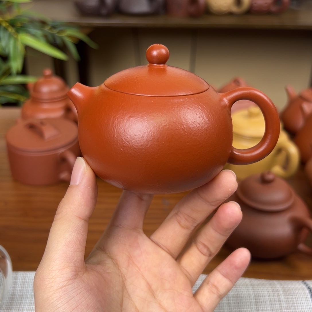 茶壶紫砂紫砂壶西施壶朱泥150cc全手