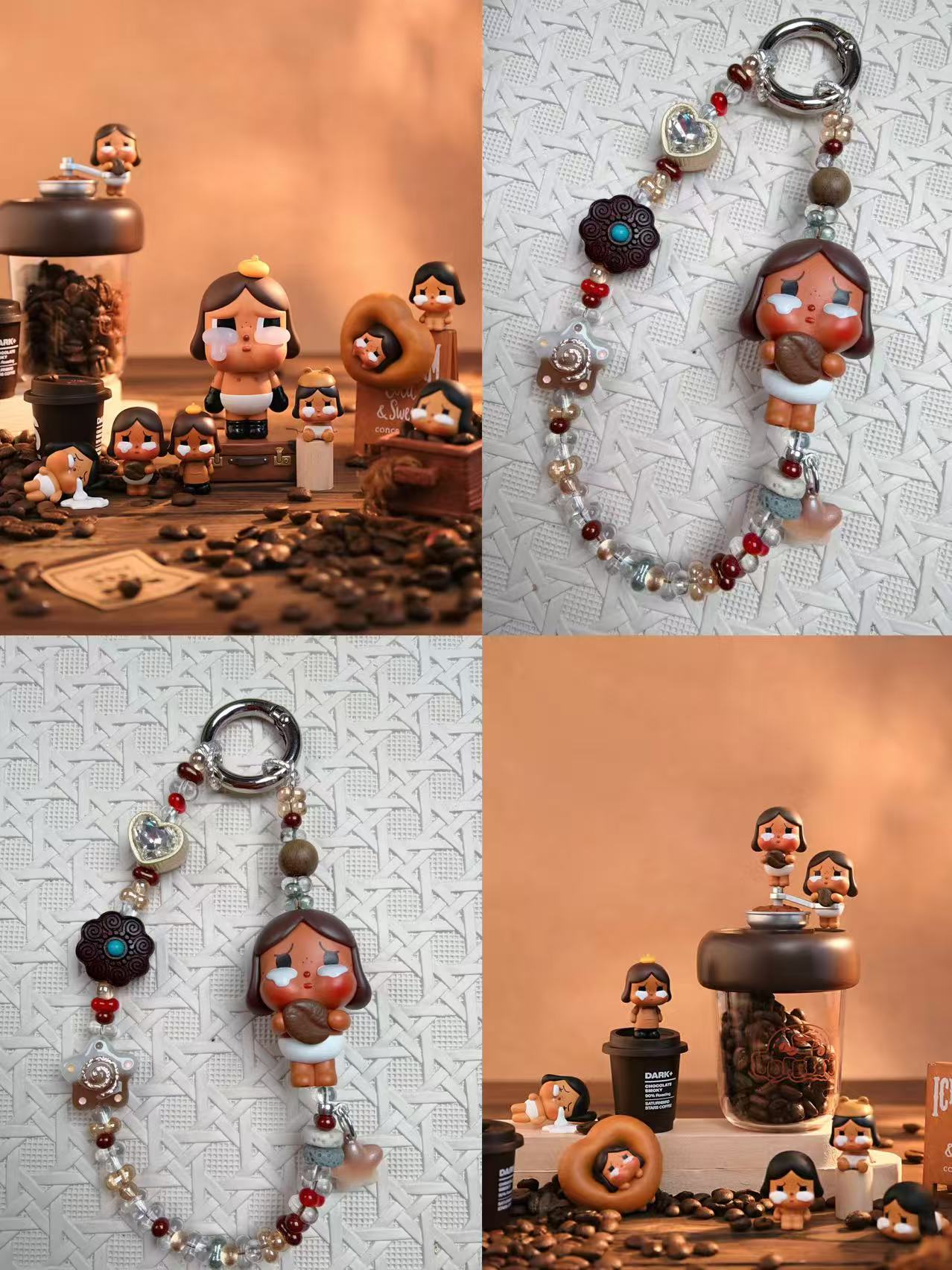 B034LALA原创进口米珠正版萌粒［最后一颗咖啡豆］手机链