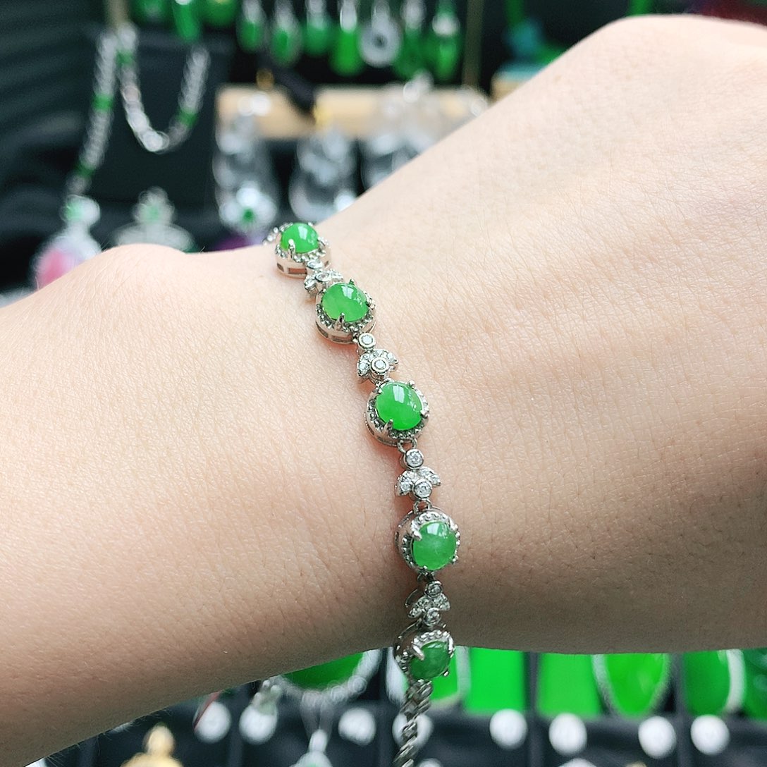 翡翠银S925镶嵌颈饰