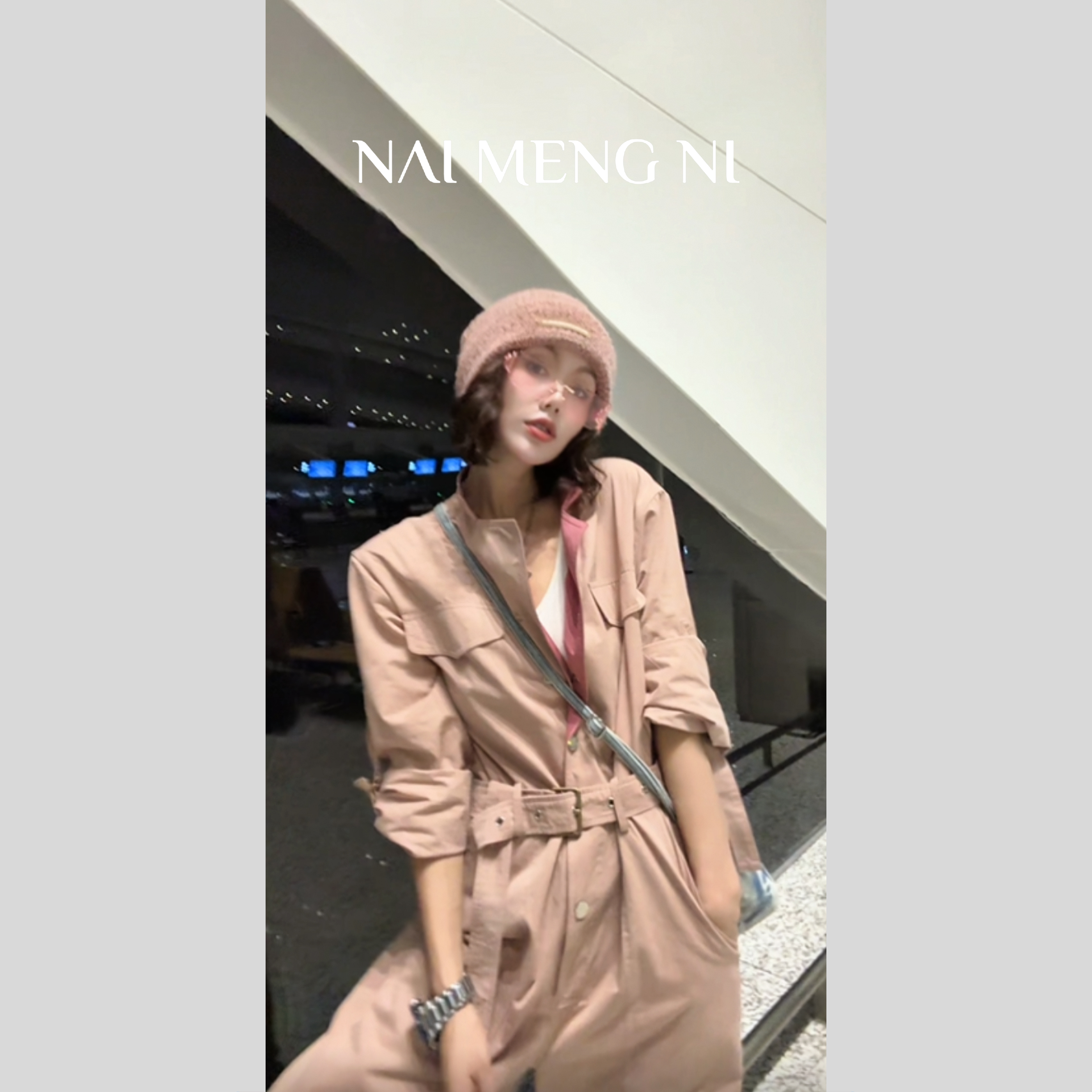 NMN王火火&设计师百搭轻奢时尚高腰显瘦连体裤 25HH3996